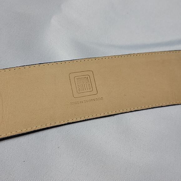 VTG Amanda Smith Women's Blue Leather Suede Wide 2” Belt Size XL - Picture 7 of 11